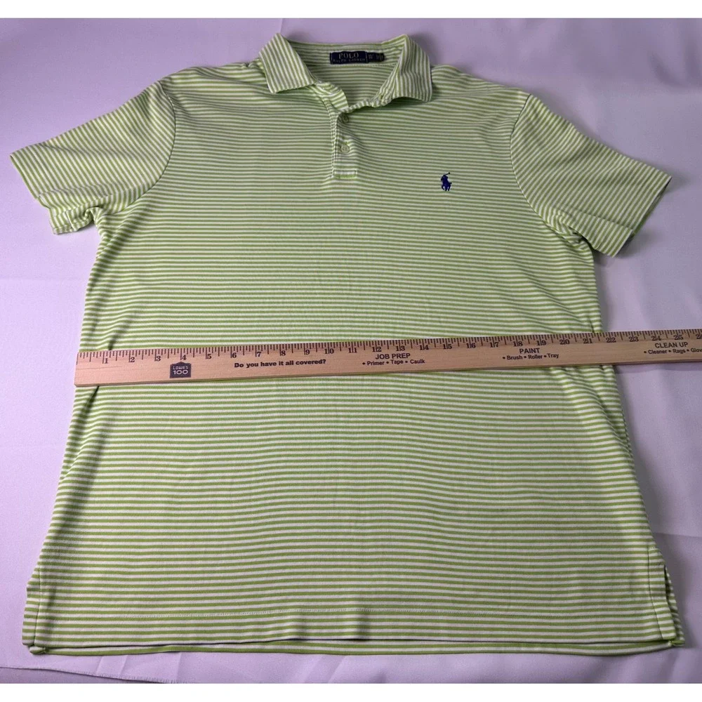 Polo Ralph Lauren Striped Golf Green Polo Shirt Short Sleeve Casual Size XL Mens